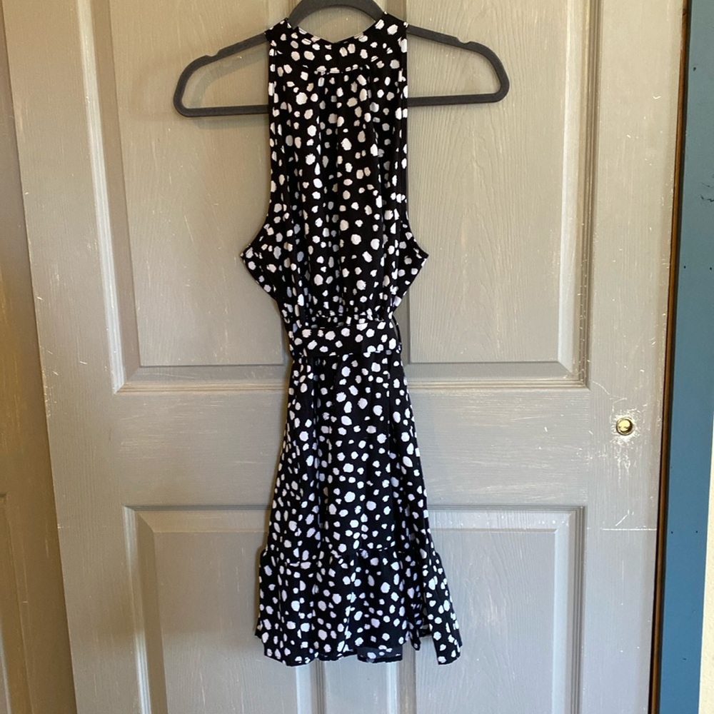 Halter dress, black and white, size M